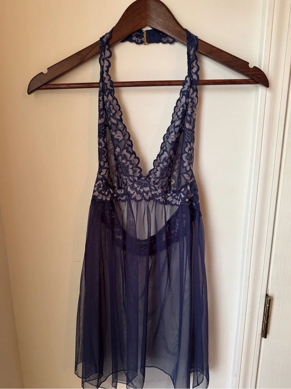 Victoria's Secret Midnight Blue‎ Lace Chemise Lingerie Size Small